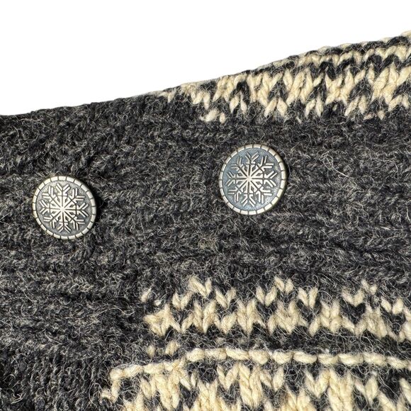 Ralph Lauren Country Black Cream Sweater Women Large Hand Knit Wool Silk Vintage - Picture 4 of 16